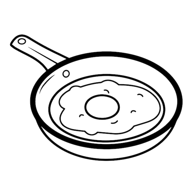 Vector vector illustration of a minimalist pan fried egg outline icon ideal for cooking