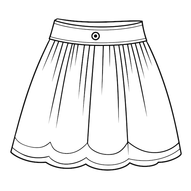 Vector illustration of a minimalist skirt outline icon ideal for feminine attire