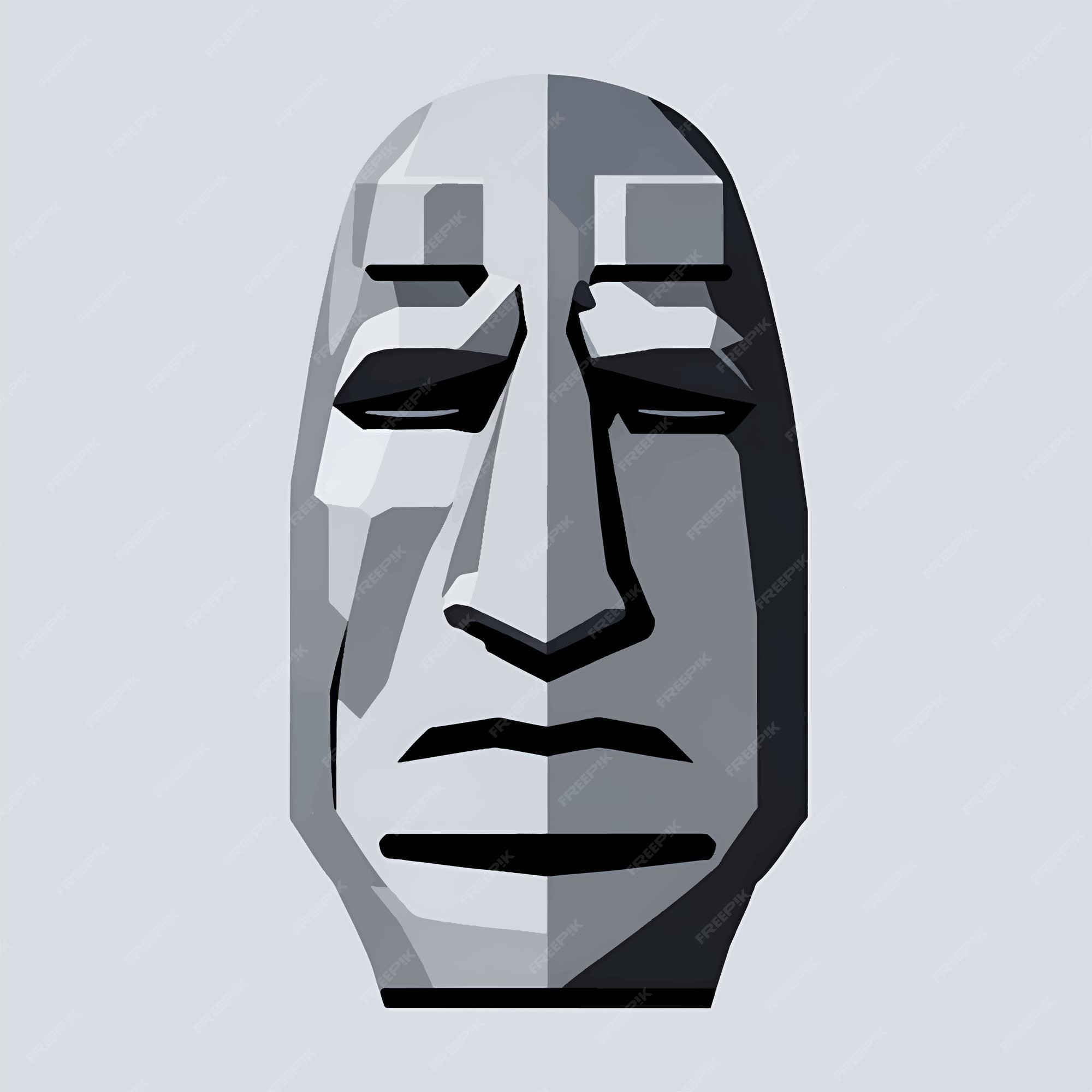 moai head famous landmark 16976473 Vector Art at Vecteezy