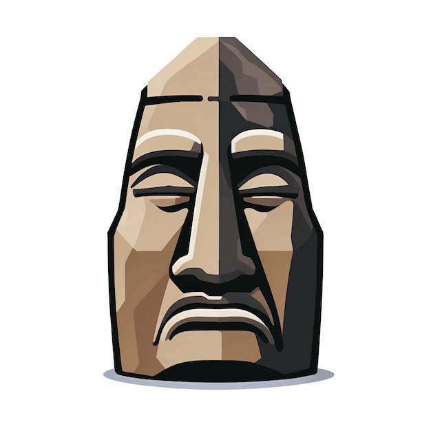 Vettore illustrazione vettoriale di una statua di moai le statue di moai sono a forma di pietra con una grande testa