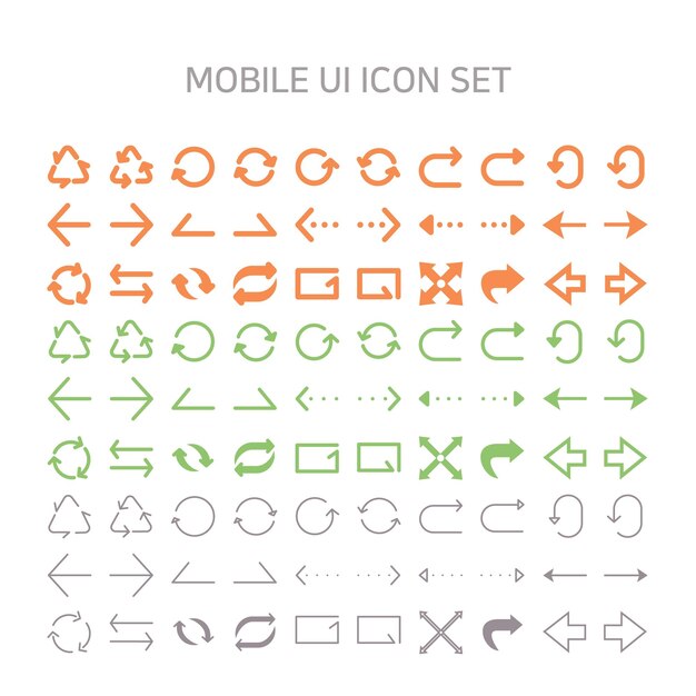 Vector illustration of mobileui icons