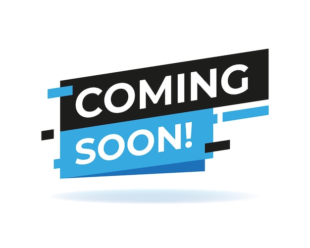 Vector illustration modern coming soon banner icon flat web label element