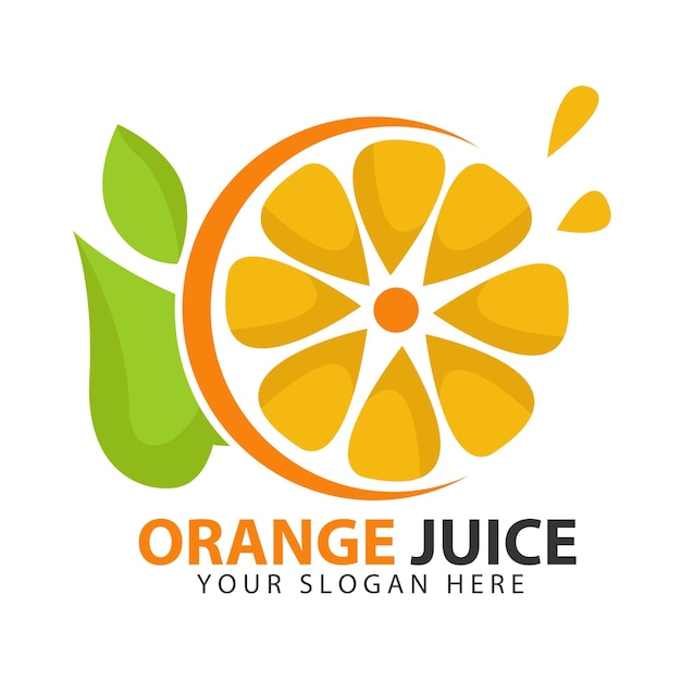 Vector illustration of a modern fresh orange logo. Fresh orange slice logo design. Beverage company