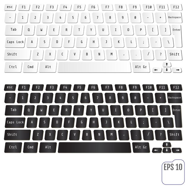 Vector vector illustration of modern laptop keyboardsxaxa