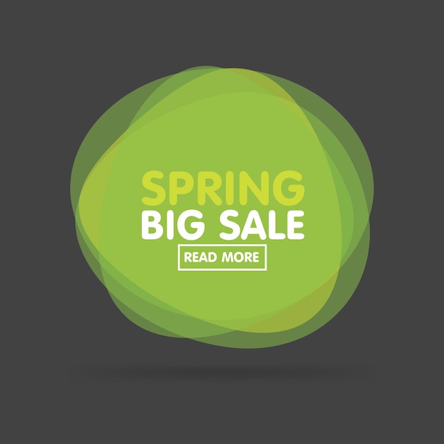 Vector illustration of modern transparent colorful green labels for greetings and promotion. spring big sale