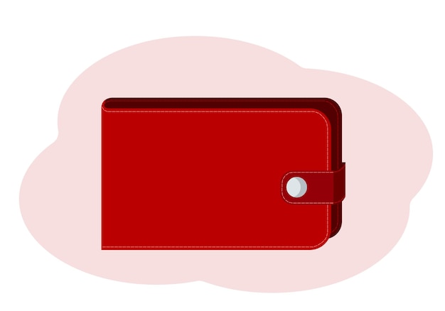 Vector illustration of modern wallet closed on button