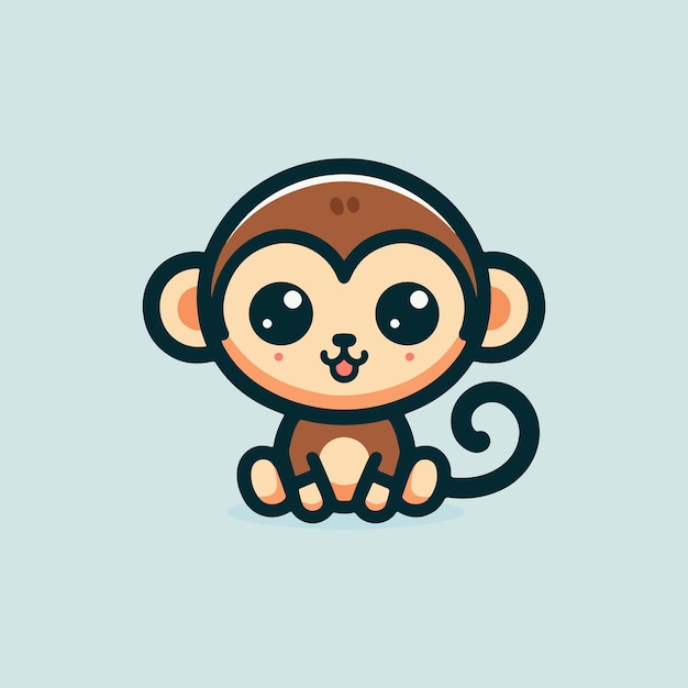 Векторная иллюстрация иконы обезьяны