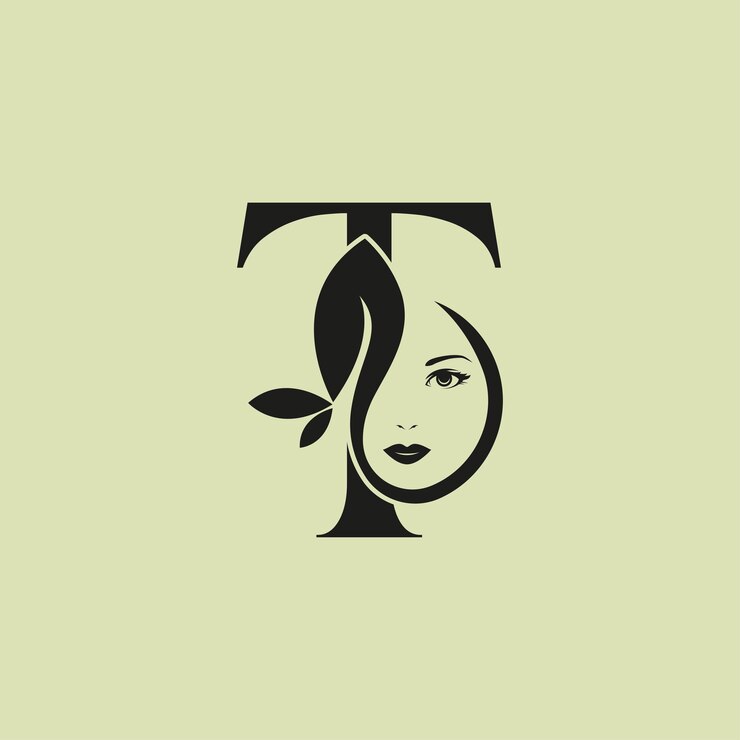 Векторная иллюстрация буквы T логотипа Monogram Beauty