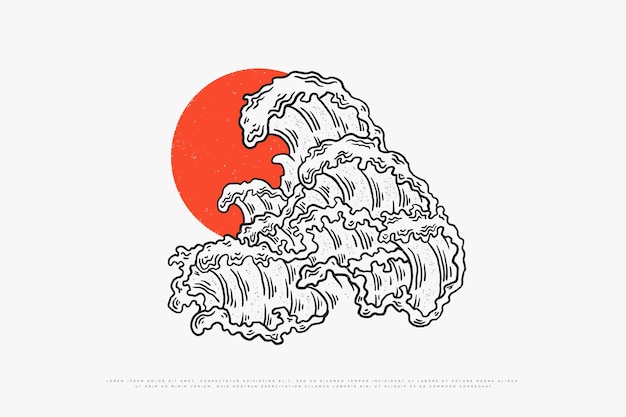 vector illustration of monoline waves