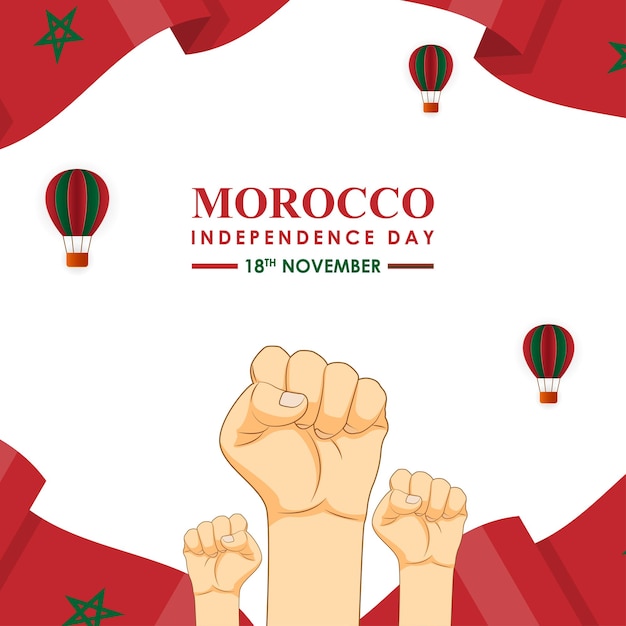 Vector illustration of Morocco Independence Day social media feed template