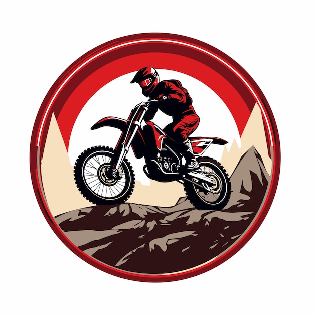 vector illustration of motocross Forbidden Icon design