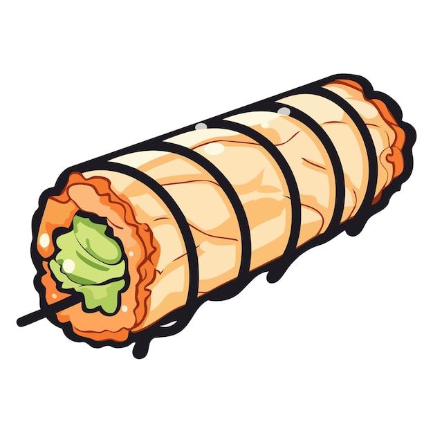 Vector vector illustration of a mouthwatering grilled meat roll icon perfect for barbecue designs