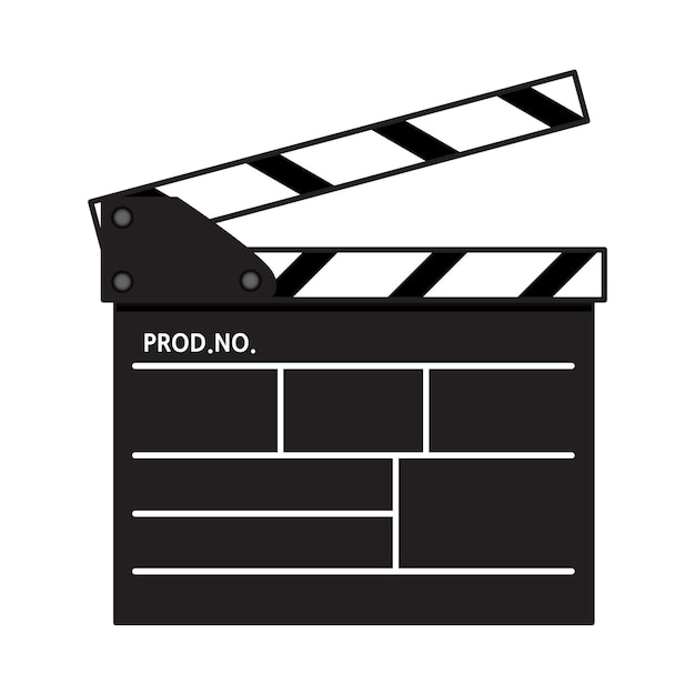 Vector illustration of Movie Film clapperboard Icon Design Template of Slapstick Filmmaking Device