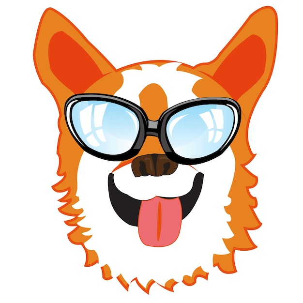 Vector vector illustration of the mug pets bespectacled cartoon