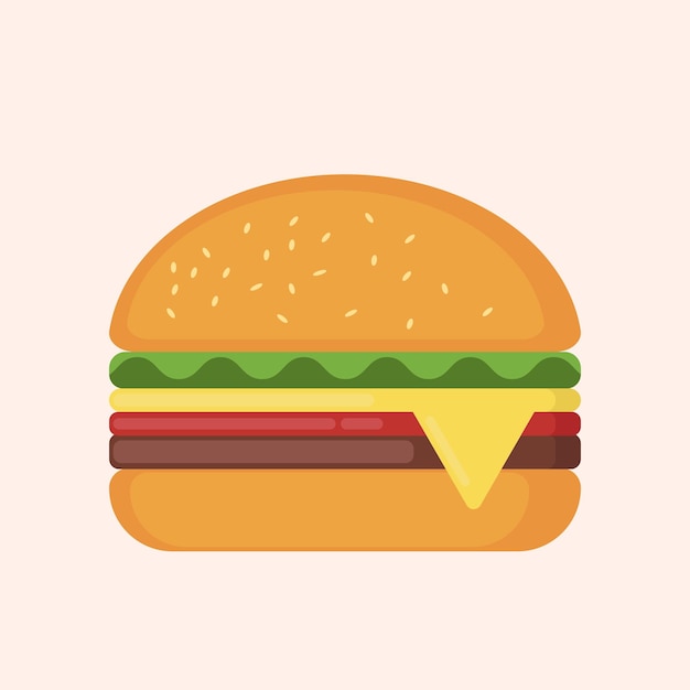 Vector illustration multicolored hamburger