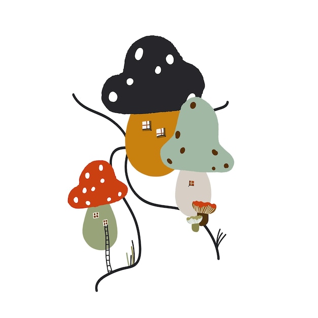 Vector illustration of mushrooms