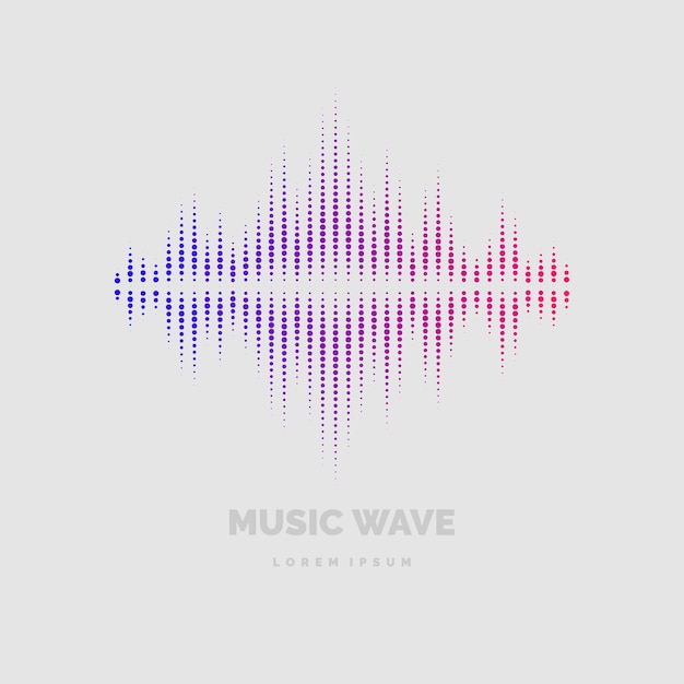 Vector illustration of music wave in the form of the equalizer on grey background