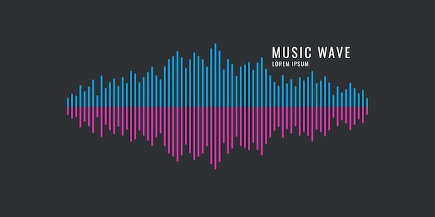 Векторная иллюстрация музыкальной волны в виде эквалайзера