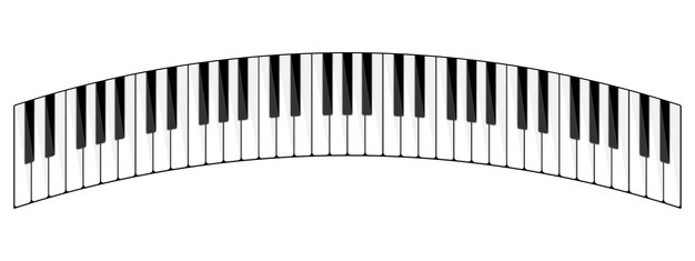 Vector vector illustration musical flat background piano key with keyboard melody instrument