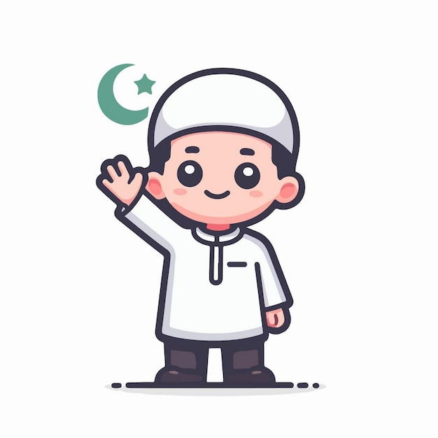 Vector illustration of a muslim male and female character