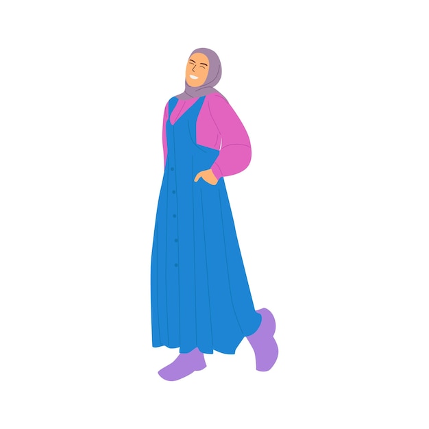 Vector illustration of muslim woman wearing hijab