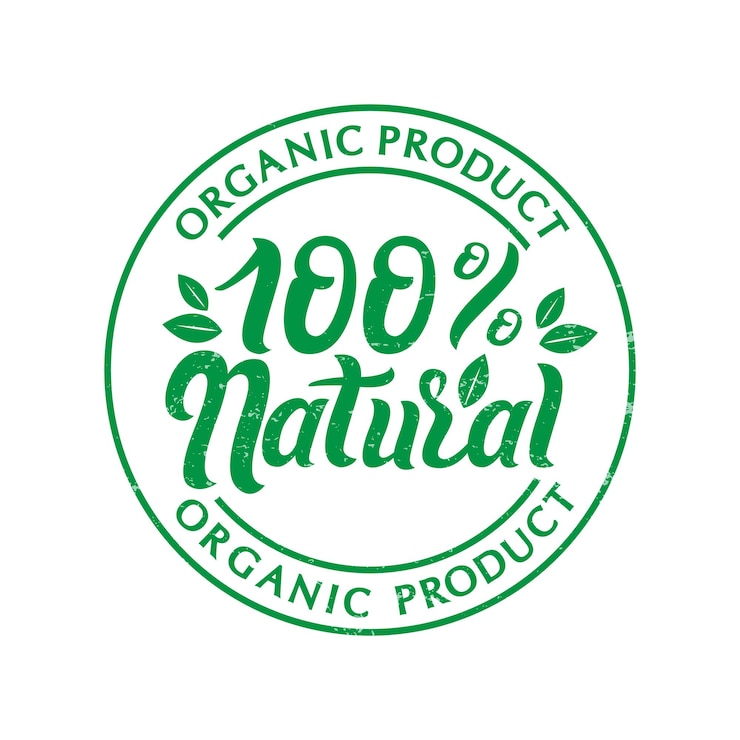 Вектор векторная иллюстрация значка марки narural organic ingredients, выделенного на белом фоне текстуры.