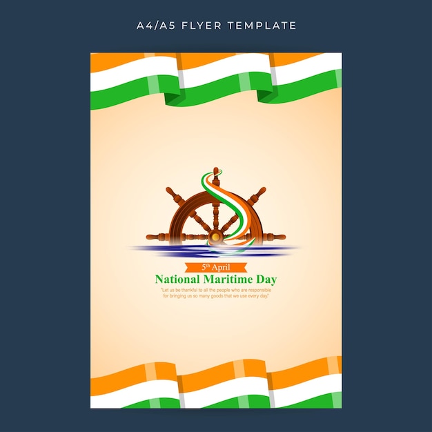 Vector vector illustration of national maritime day social media feed a4 template