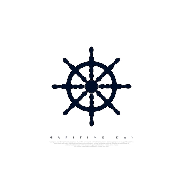 Vector illustration of national maritime day. symbol of wheel. abstract design and background