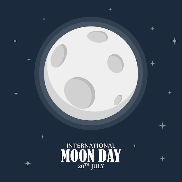 Vector illustration of National Moon Day social media story feed mockup template