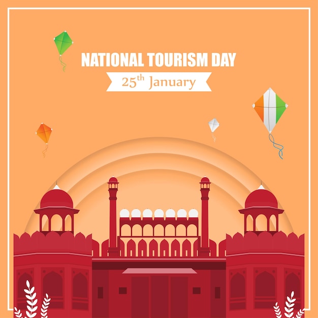 Vector illustration of National Tourism Day 25 January