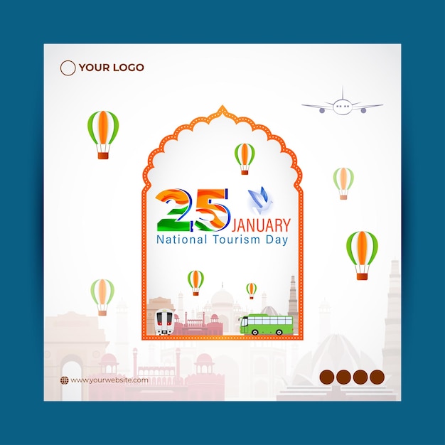Vector illustration of National Tourism Day 25 January