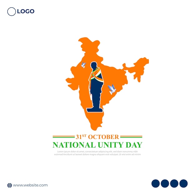 Vector vector illustration of national unity day of india social media feed template