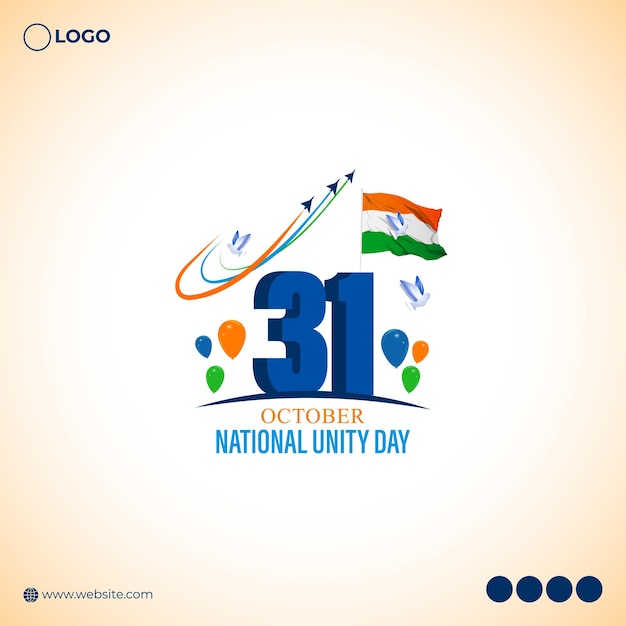 Векторная иллюстрация шаблона ленты Дня национального единства Индии в социальных сетях