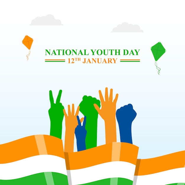 Vector vector illustration of national youth day social media feed template