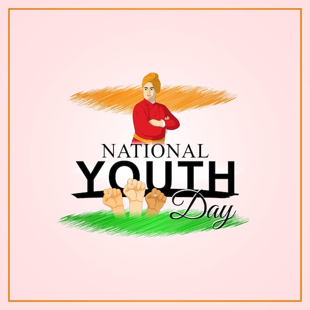 Vector vector illustration of national youth day social media feed template