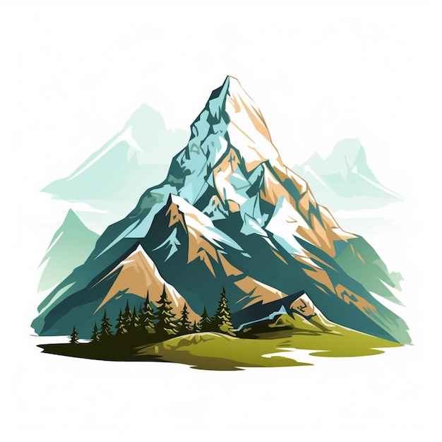 ベクトル イラスト、自然、丘、風景、山、グラフィック、抽象的なデザイン、旅行、れたら