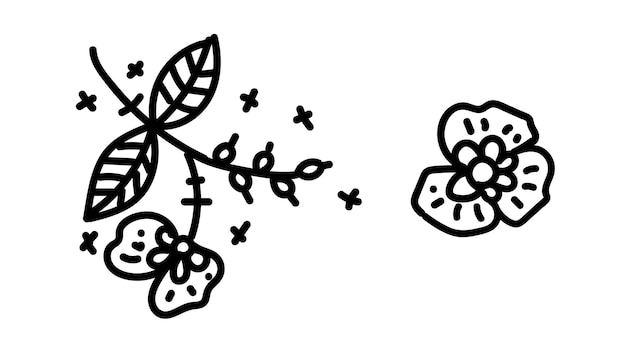 Vector illustration A network with simple floral graphic elements