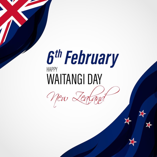 Vector vector illustration of new zealand happy waitangi day