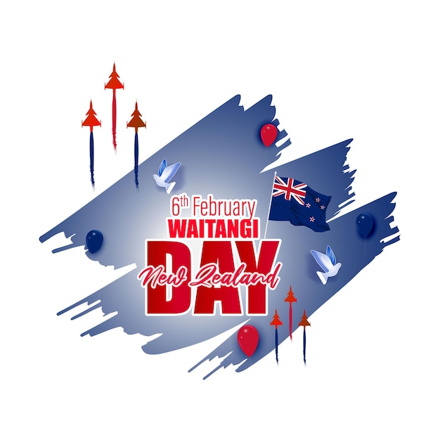 Vector illustration of New Zealand Happy Waitangi day