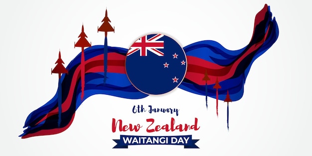 Vector illustration of New Zealand Happy Waitangi day