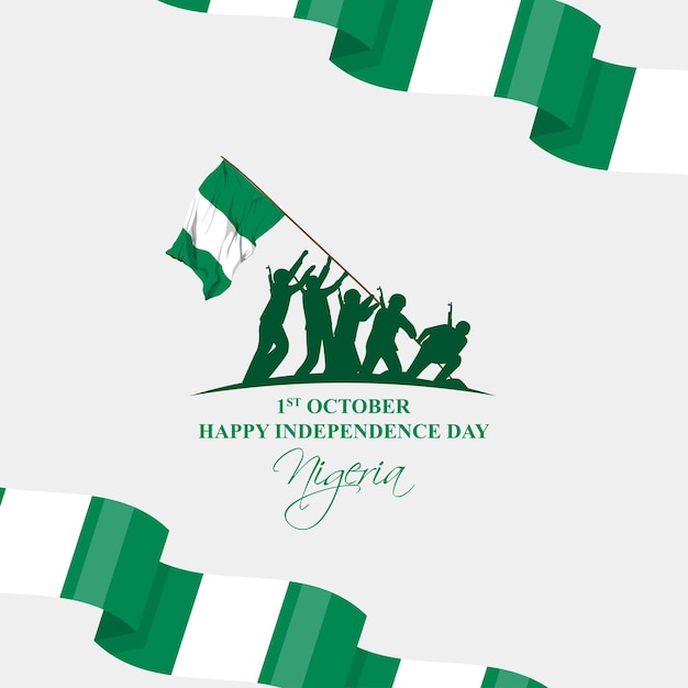 ナイジェリア独立記念日ソーシャル メディア フィード テンプレートのベクトル イラスト