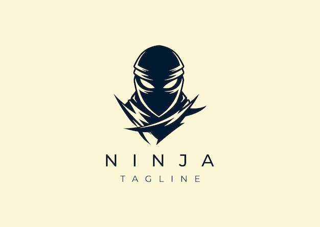 vector illustration of ninja silhouette logo design