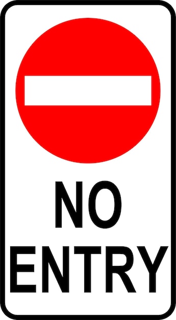 Vector vector illustration of no entry traffic roadsign red and black drawing of traffic information sign