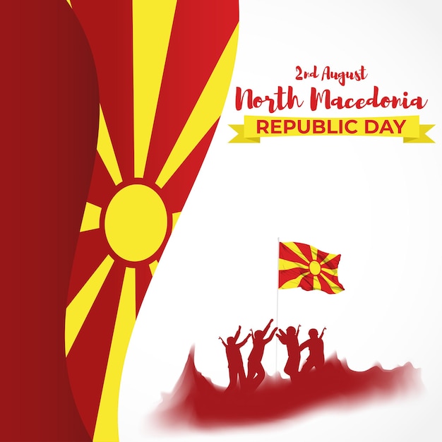 Vettore illustrazione vettoriale per la festa della repubblica della macedonia del nord