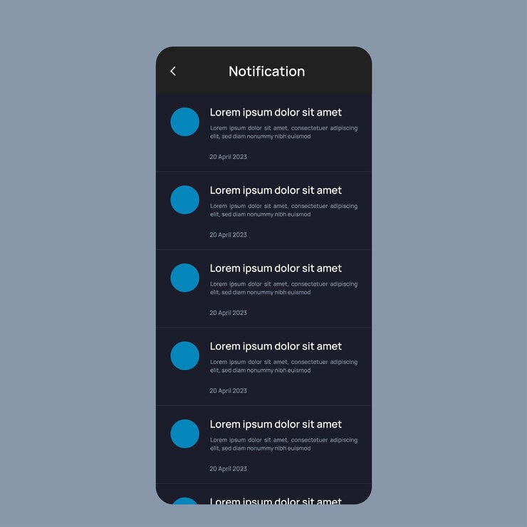 Vector vector illustration notification menu interface design template
