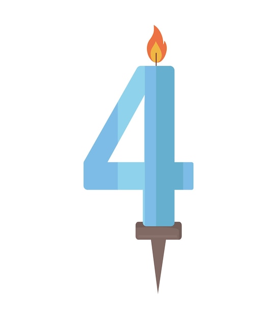 Vector illustration of the number candle of birthday