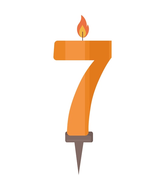 Vector vector illustration of the number candle of birthday