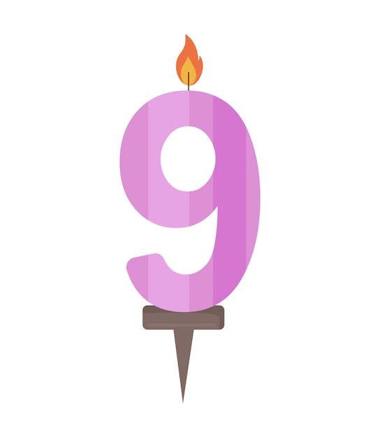 Векторная иллюстрация числовой свечи дня рождения