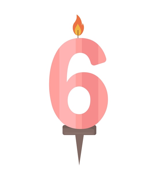 Vector illustration of the number candle of birthday