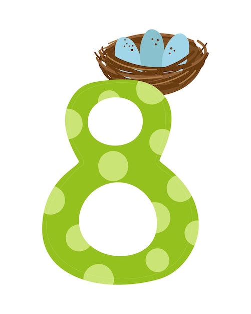 Vector illustration of a number with an animal template for a logo